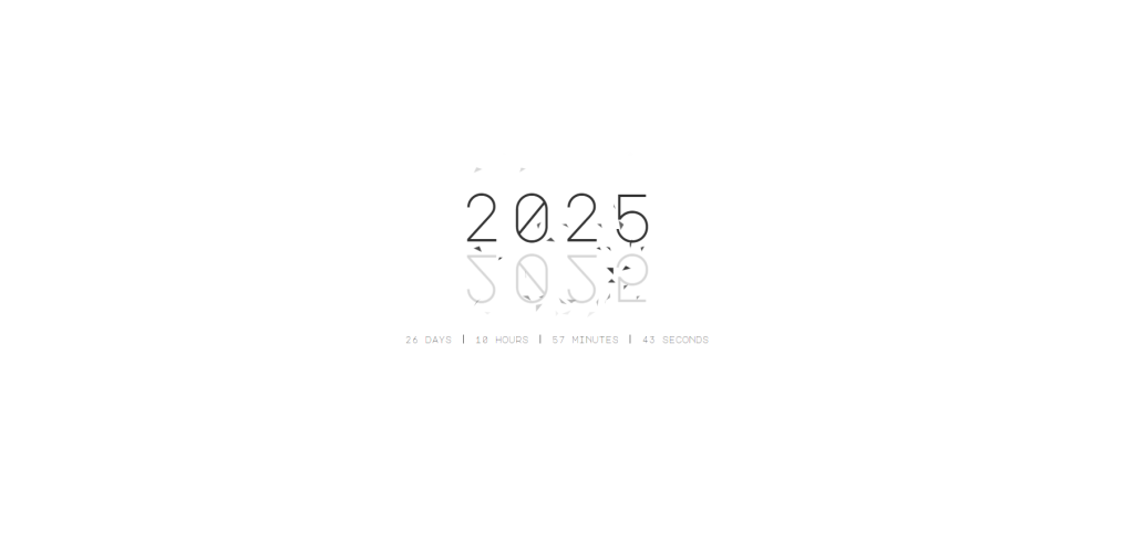  2025年新年倒计时动画效果HTML代码|云超博客